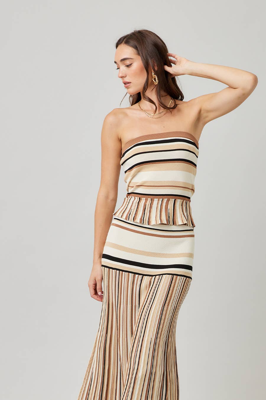 Striped Knit Tube Top