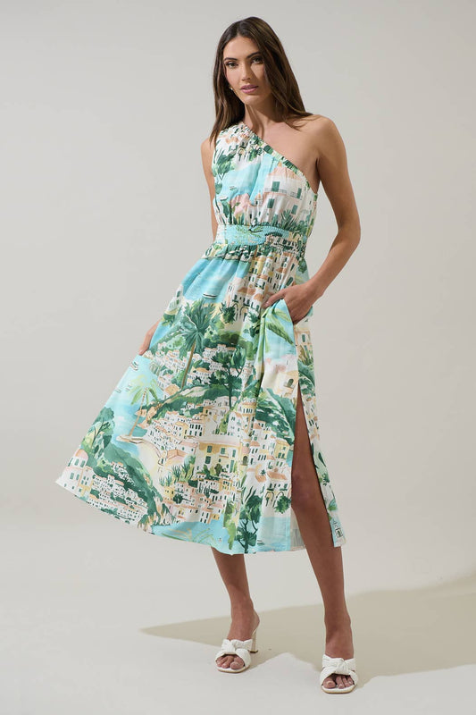 Piti Town Smocked Midi Dress