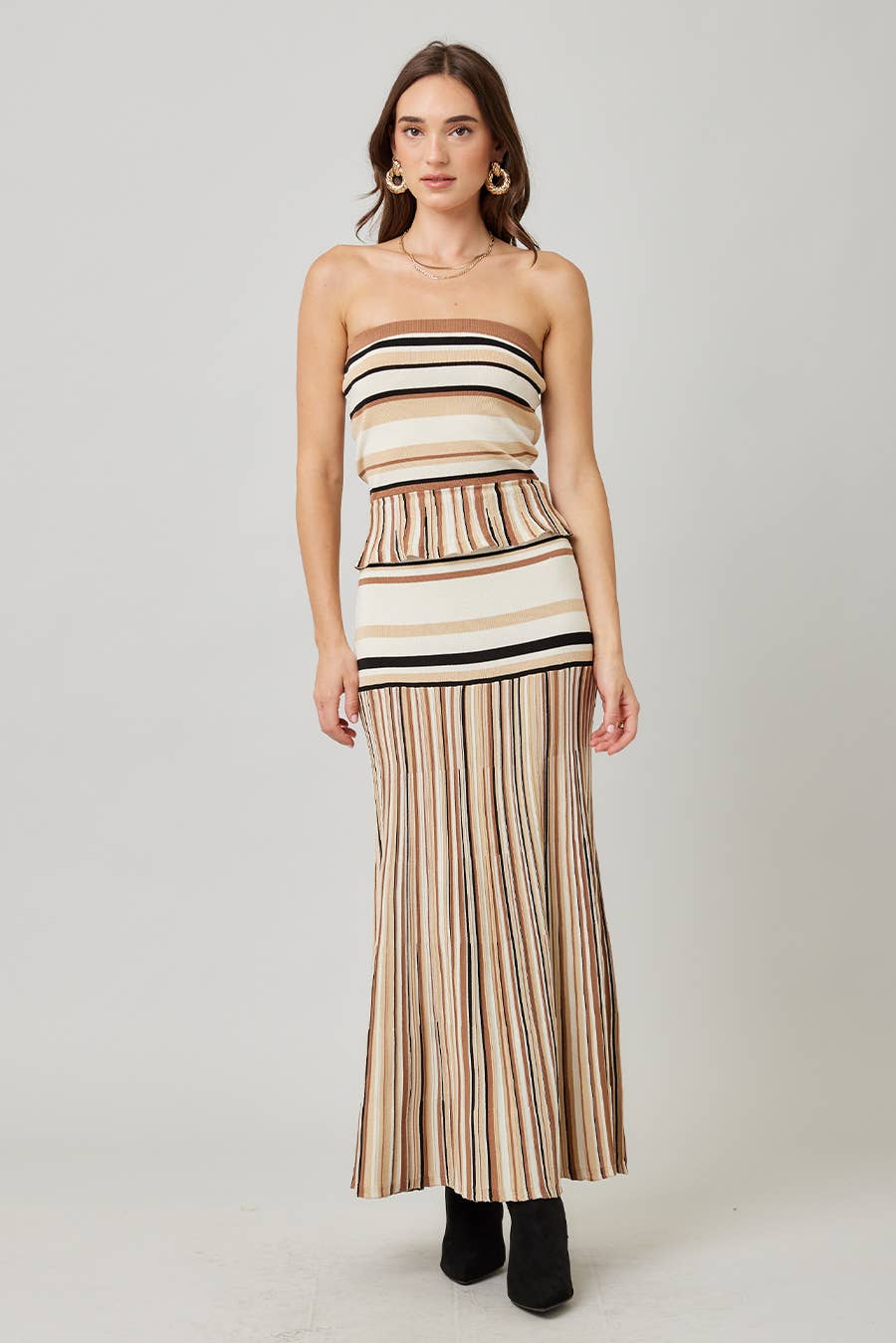 Striped Knit Tube Top