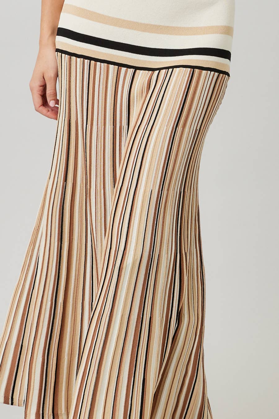 Striped Knit Maxi Skirt