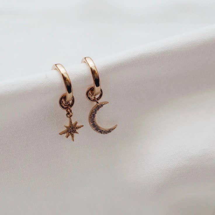 Celestial Star & Moon Hoops