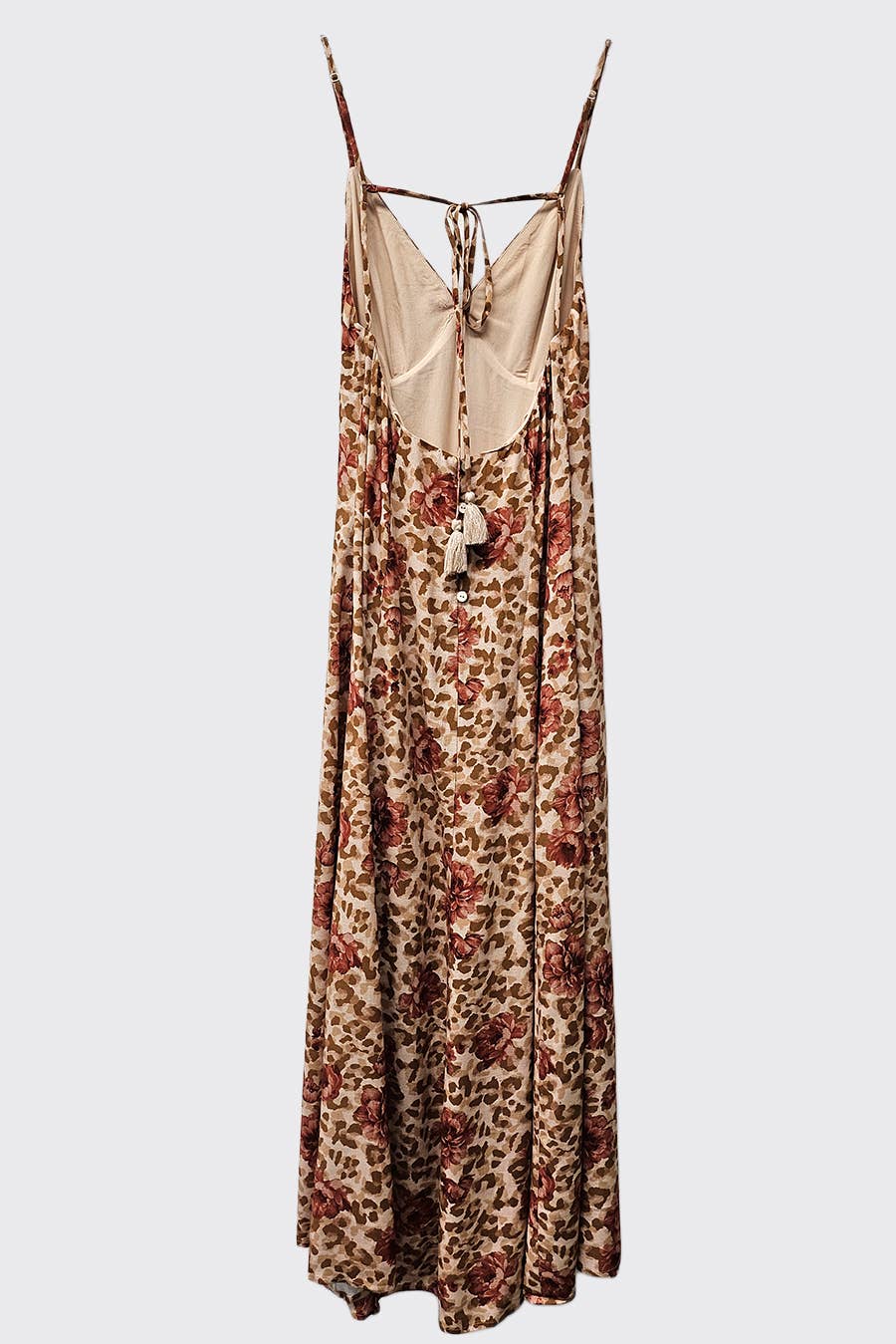Printed Open Back Maxi Dress