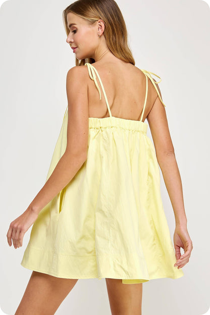 Contrast Top Stitch Mini Dress - MULTIPLE COLORS