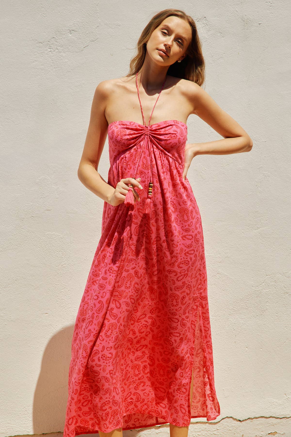 Lucky Charm Halter A Line Maxi Dress