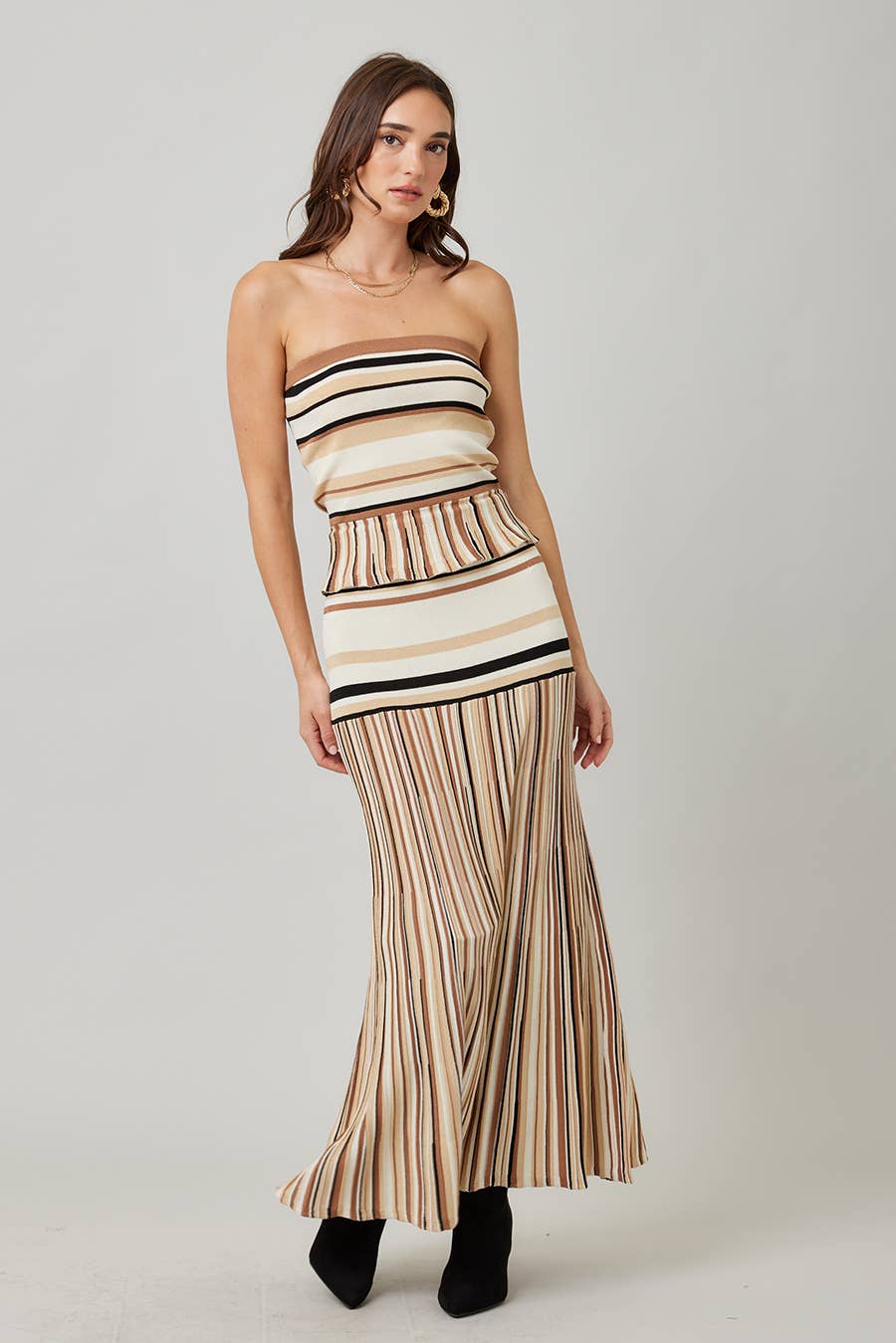 Striped Knit Tube Top