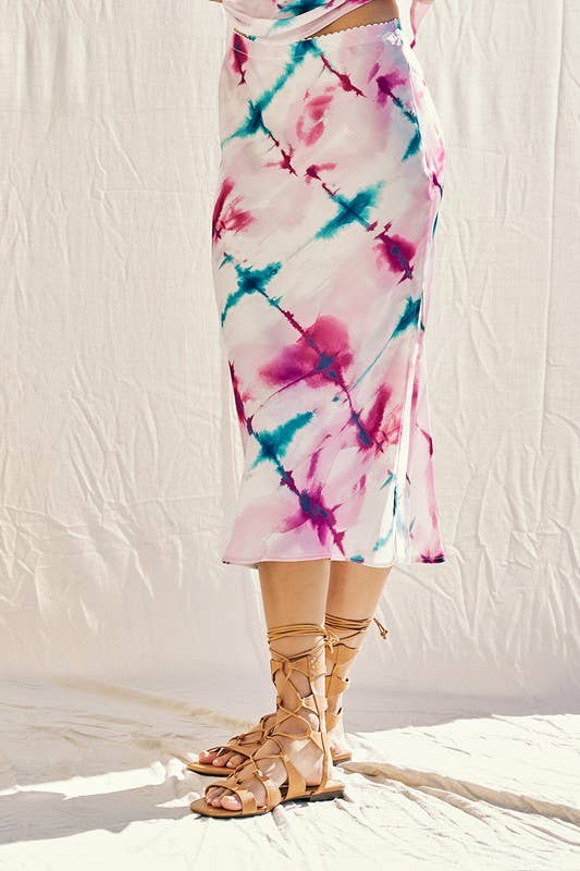 Printed Satin Skirt
