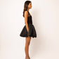 Alexa Black Puffball Mini Dress