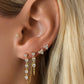 14k Vermeil CZ Dangle Chain Stud Earrings- Mini