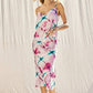 Printed Satin Cowl Top