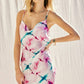 Printed Satin Cowl Top