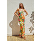 Super Bloom Strapless Tie Back Maxi Dress