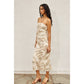 White Sand Strapless Side Ruch Maxi Dress