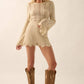 Crochet Knit Bell Sleeve Romper
