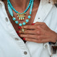 Teal Starfish Bandana Necklace