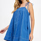 Contrast Top Stitch Mini Dress - MULTIPLE COLORS