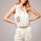 Seashell Embroidered Crop Top