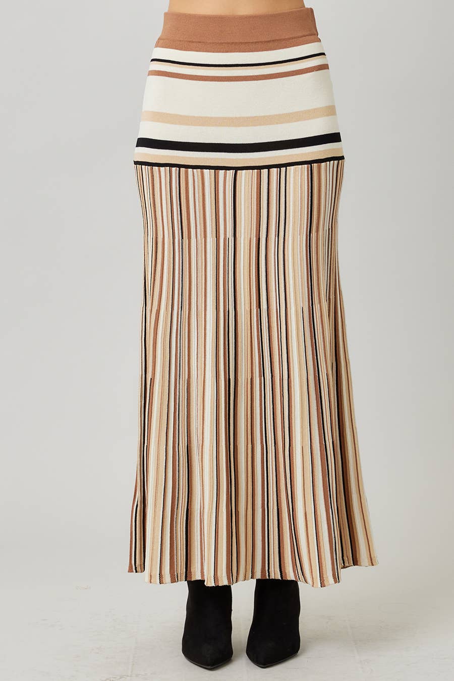Striped Knit Maxi Skirt