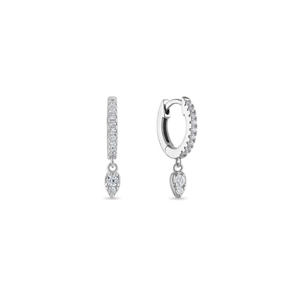 14k Vermeil Teardrop Dangle Huggie Earrings