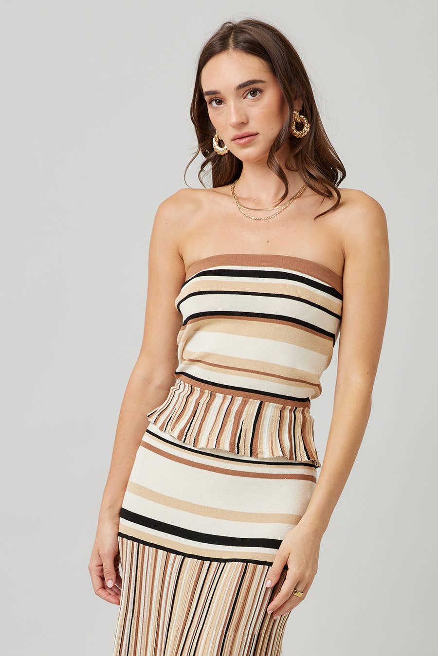 Striped Knit Tube Top
