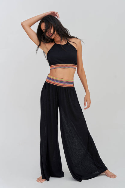 Halter Top & Wide Leg Pant Set