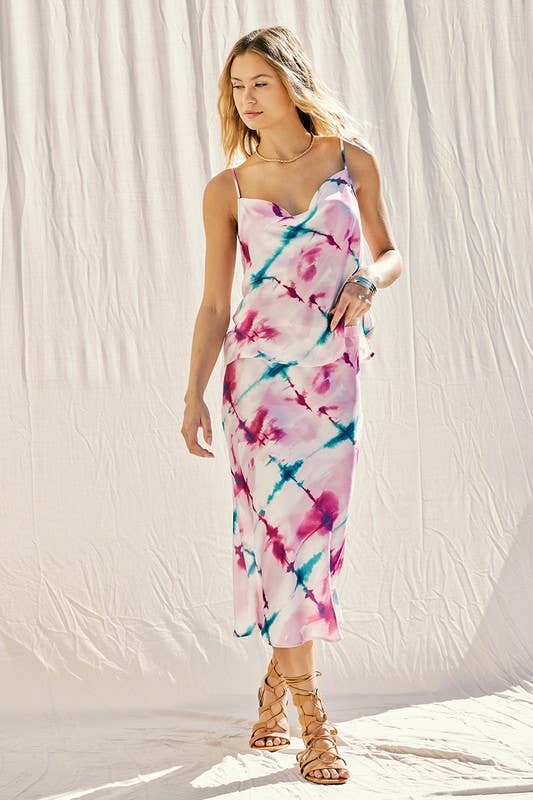 Printed Satin Skirt