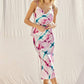 Printed Satin Cowl Top