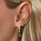 14k Vermeil Cluster Huggie with Dangle Chain Drop Earrings