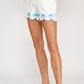 Seashell Embroidery Scalloped Shorts