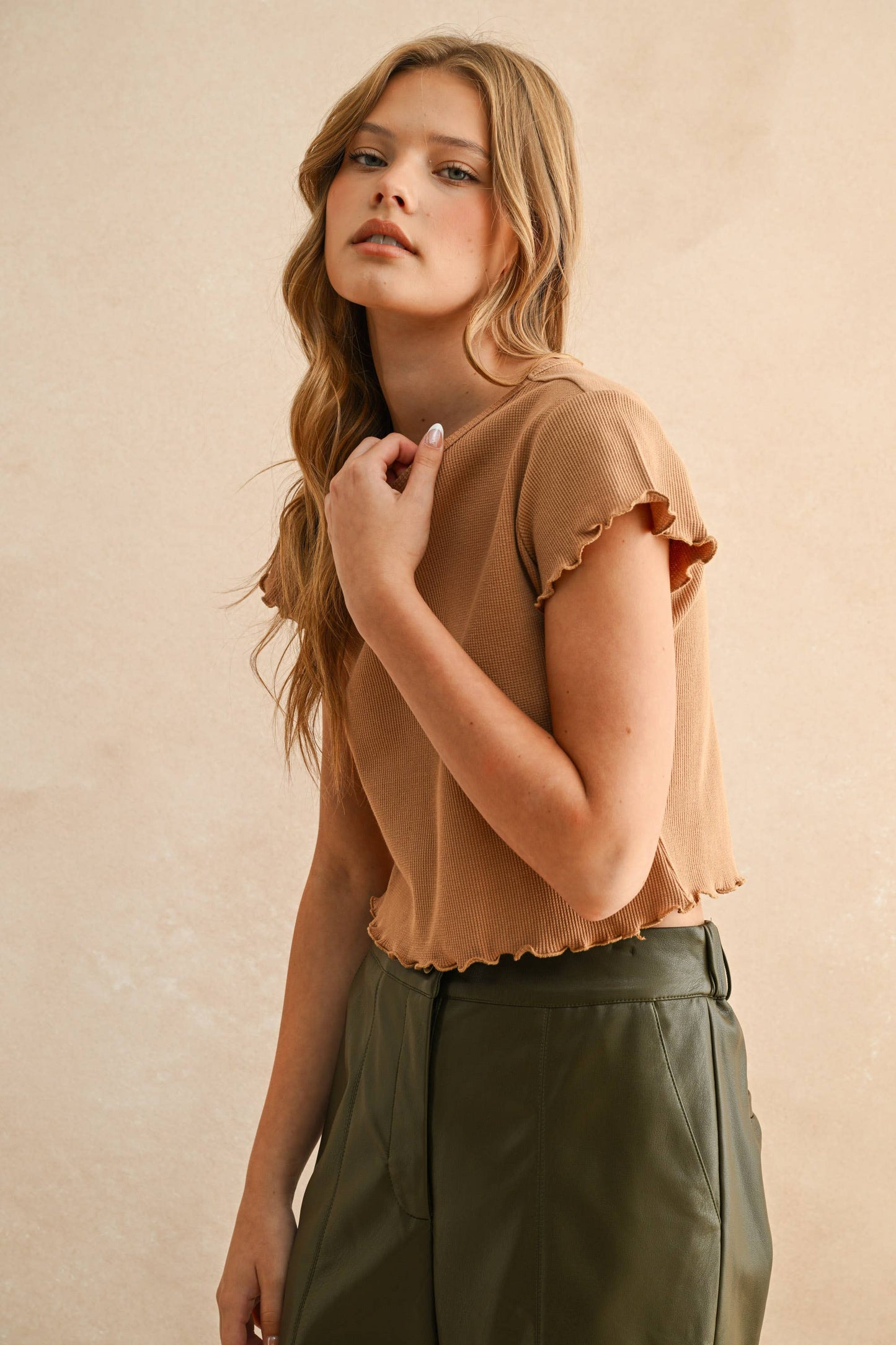 Waffle Crop Top