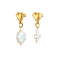 Mismatched Heart Pearl Earring