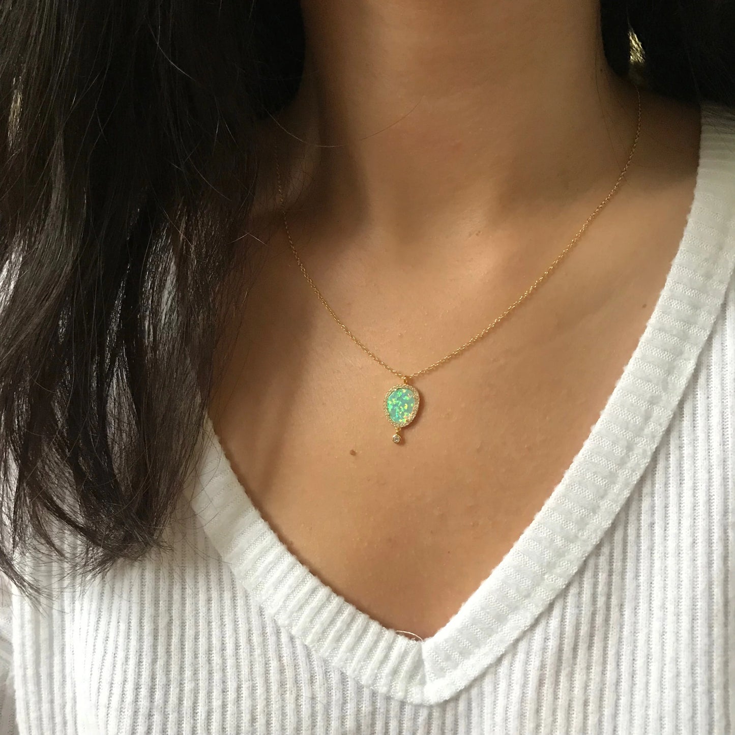 Opal Drop Necklace