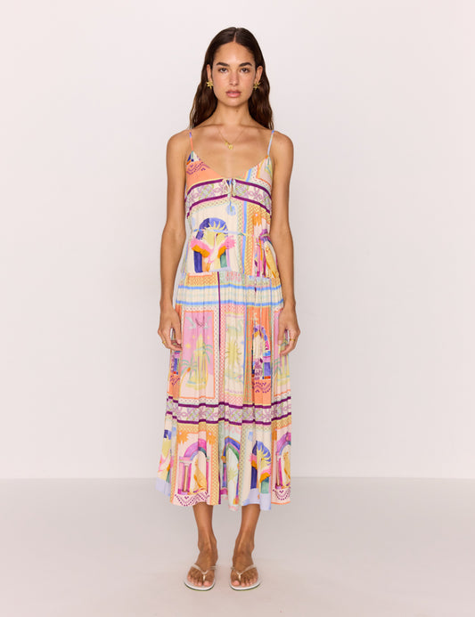 Elysia Dropped Hem Midi Dress