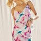 Printed Satin Cowl Top