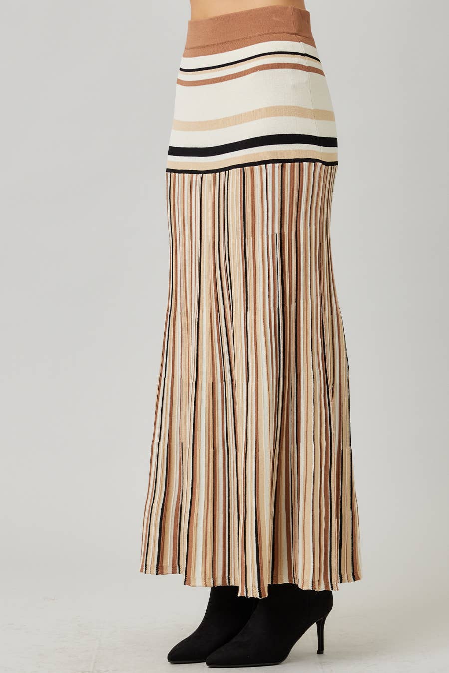 Striped Knit Maxi Skirt