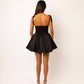 Alexa Black Puffball Mini Dress