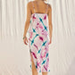 Printed Satin Cowl Top