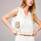 Seashell Embroidered Crop Top