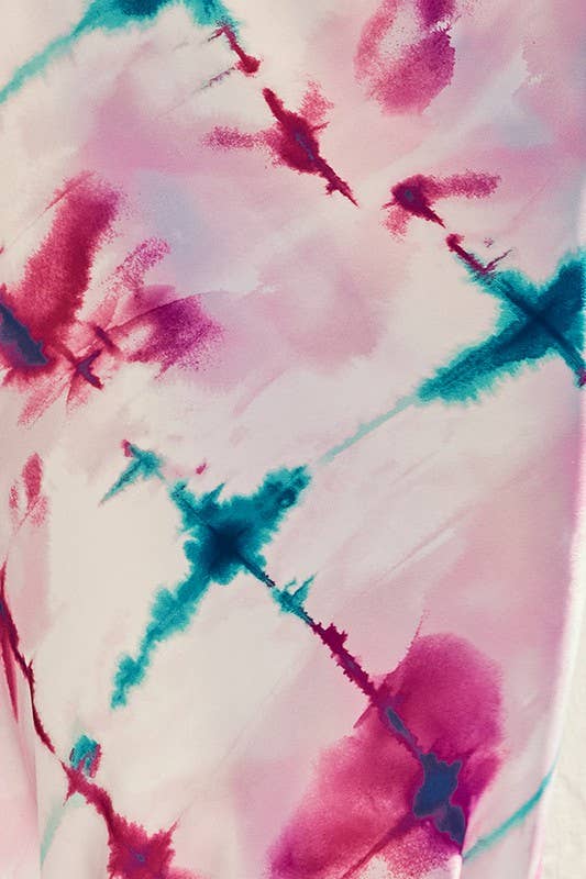 Printed Satin Cowl Top