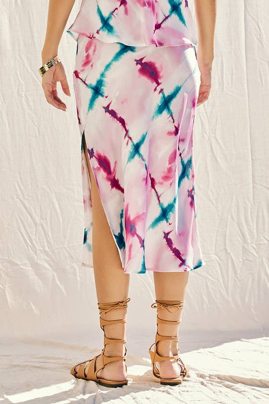 Printed Satin Skirt