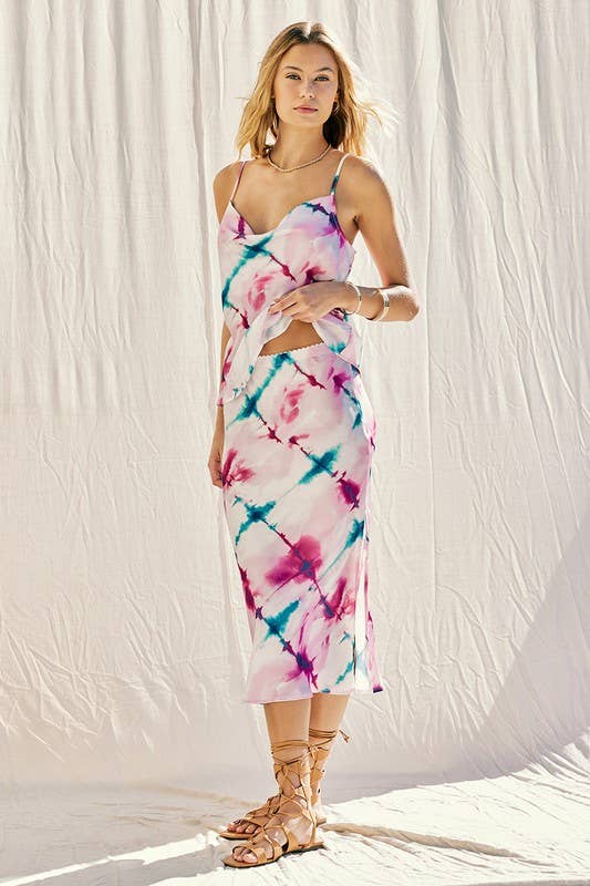 Printed Satin Skirt