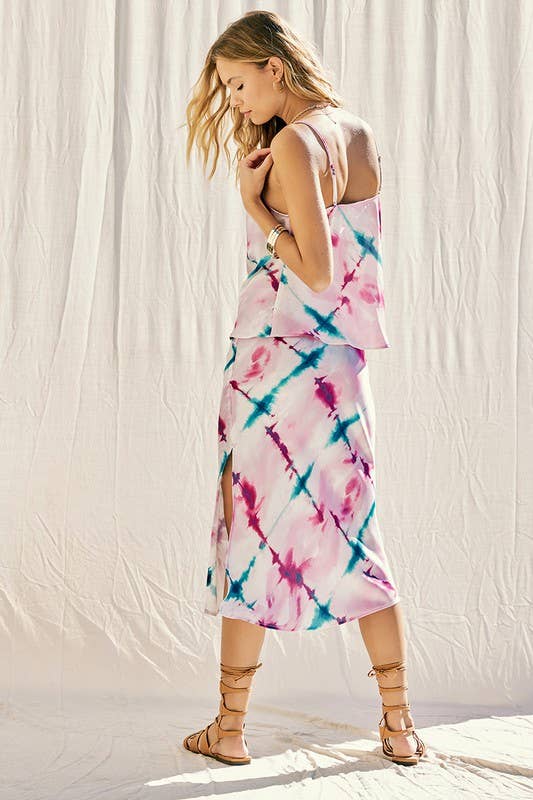 Printed Satin Skirt