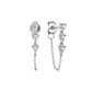 14k Vermeil CZ Dangle Chain Stud Earrings- Mini