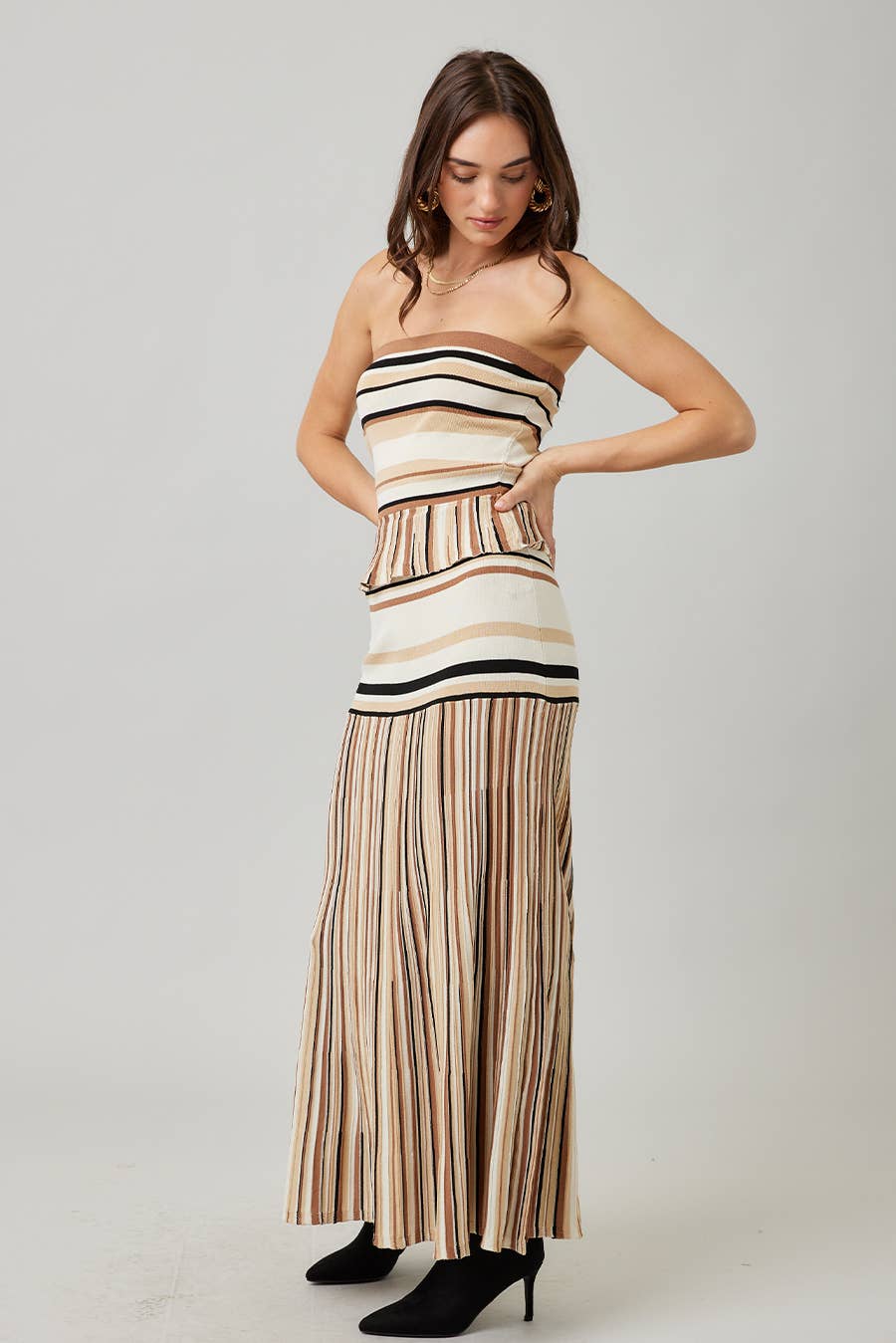 Striped Knit Tube Top