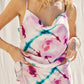 Printed Satin Cowl Top