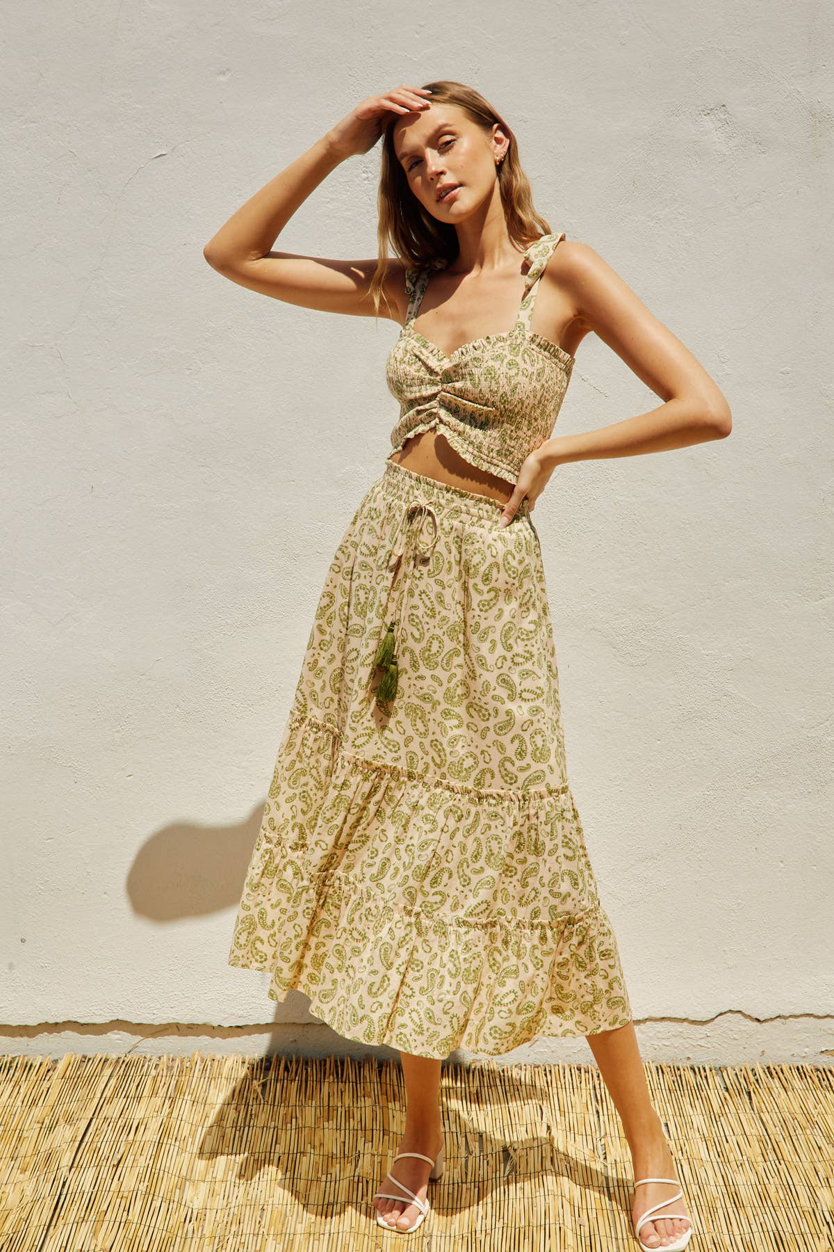 Lucky Charm Tiered Hem Maxi Skirt