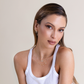 14k Vermeil Cluster Huggie with Dangle Chain Drop Earrings