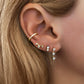 14k Vermeil CZ Dangle Chain Stud Earrings- Mini