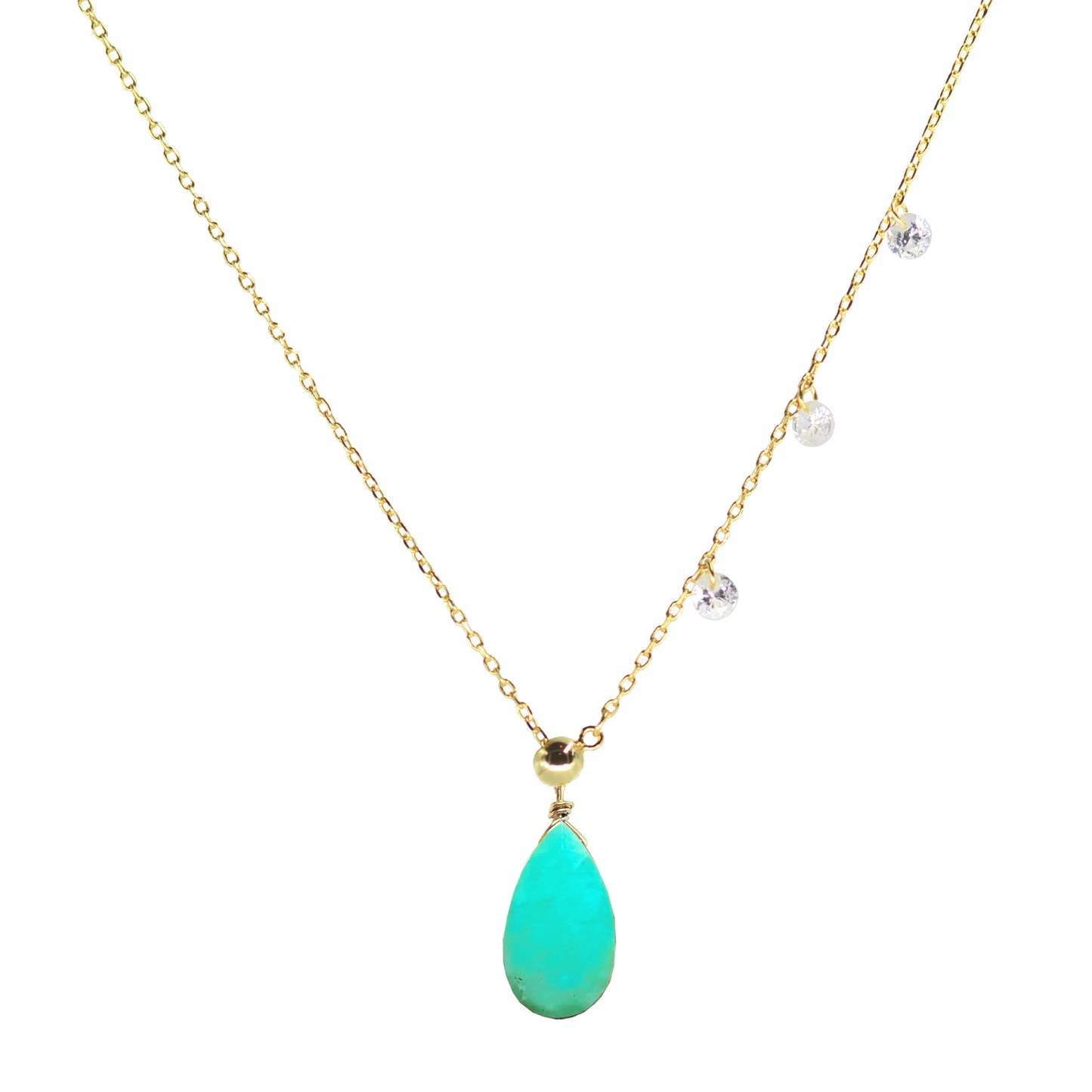 Double Slider Lariat with Chrysoprase Drop