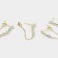 14k Vermeil CZ Dangle Chain Stud Earrings- Mini