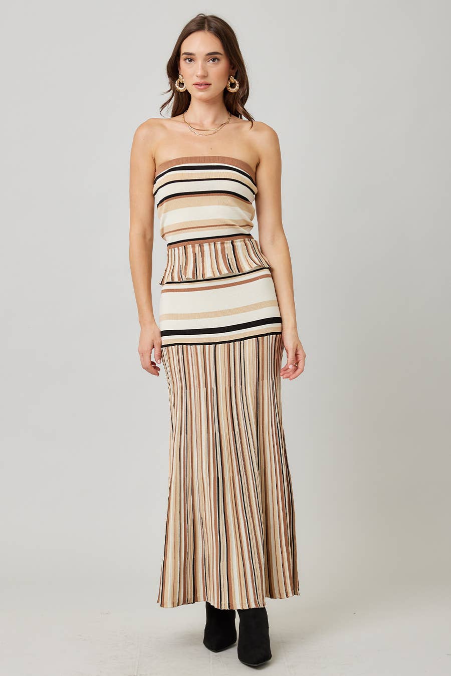 Striped Knit Maxi Skirt